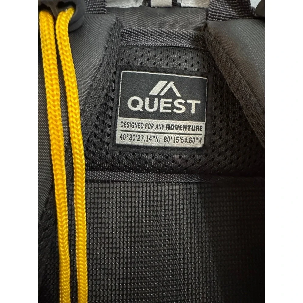 Quest Expedition 45L Pack Hiking Backpack Grey Black Yellow Outdoor Daypack - Picture 4 of 10
